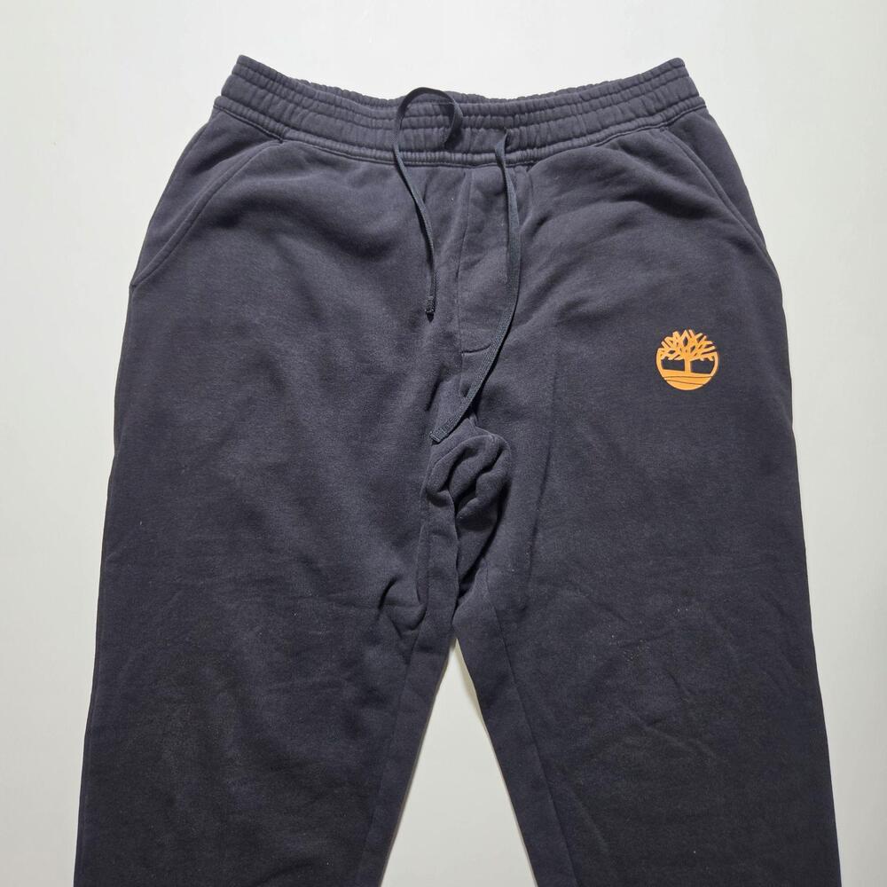 Timberland Jogger Pants Mens Medium Gray Fleece Logo Sweatpants Casual Lounge